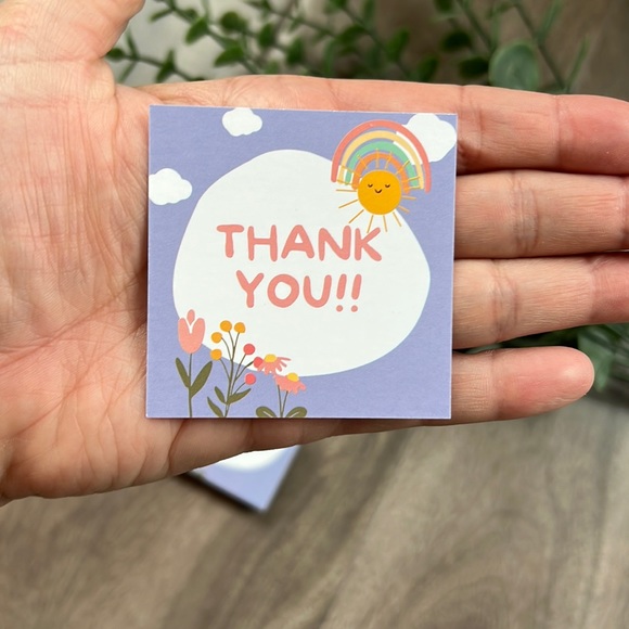 3/$20📦 25 Thank You cards  - purple rainbow square - Picture 2 of 3